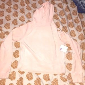 a bery soft soild pink hoodie crop top